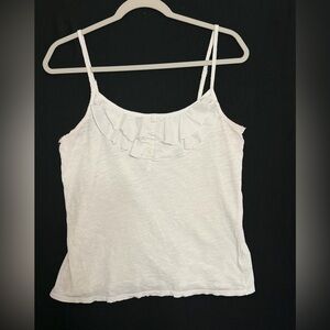 Tommy Hilfiger White Ruffled Camisole 2013 Distressed areas Ruffle Bust